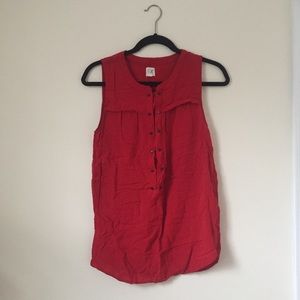 Anthropologie Red Sleeveless Blouse